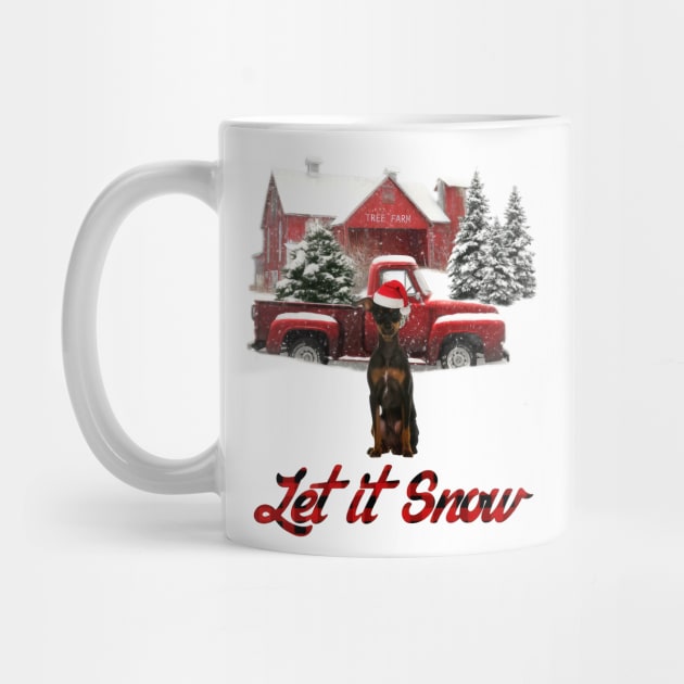 Miniature Pinscher Let It Snow Tree Farm Red Truck Christmas by TATTOO project